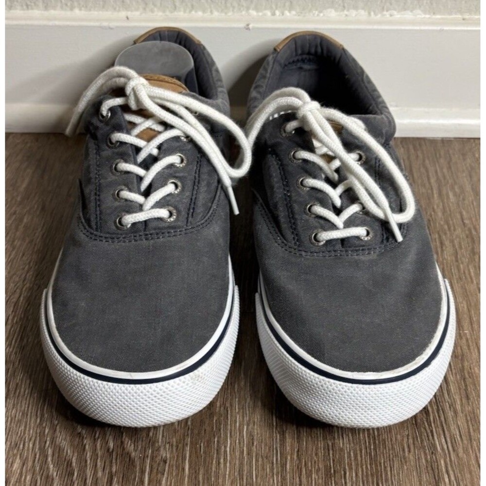 Sperry Men's Gray Top Sider Sneaker Size 12 Canvas Shoes Casual Prep Wear